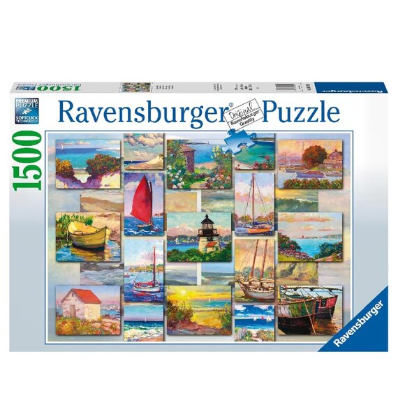 New sealed Ravensburger 1500pcs Puzzle-Coastal Collage | Adult Puzzles - Picture 1 of 12